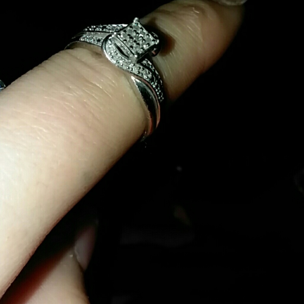 Princess cut dimond ring 925 .ce